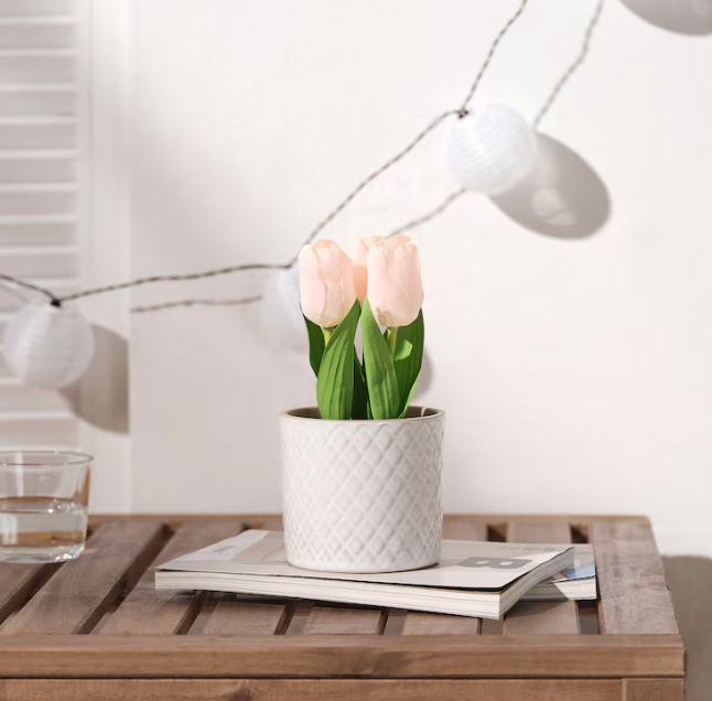 Thumbnail: FEJKA Artificial potted plant, indoor/outdoor/tulip pink, 3 ½ "