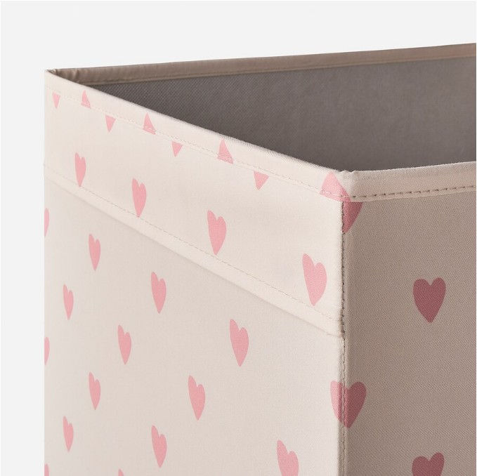 Thumbnail: REGNBROMS Box, heart beige, 33x38x33 cm