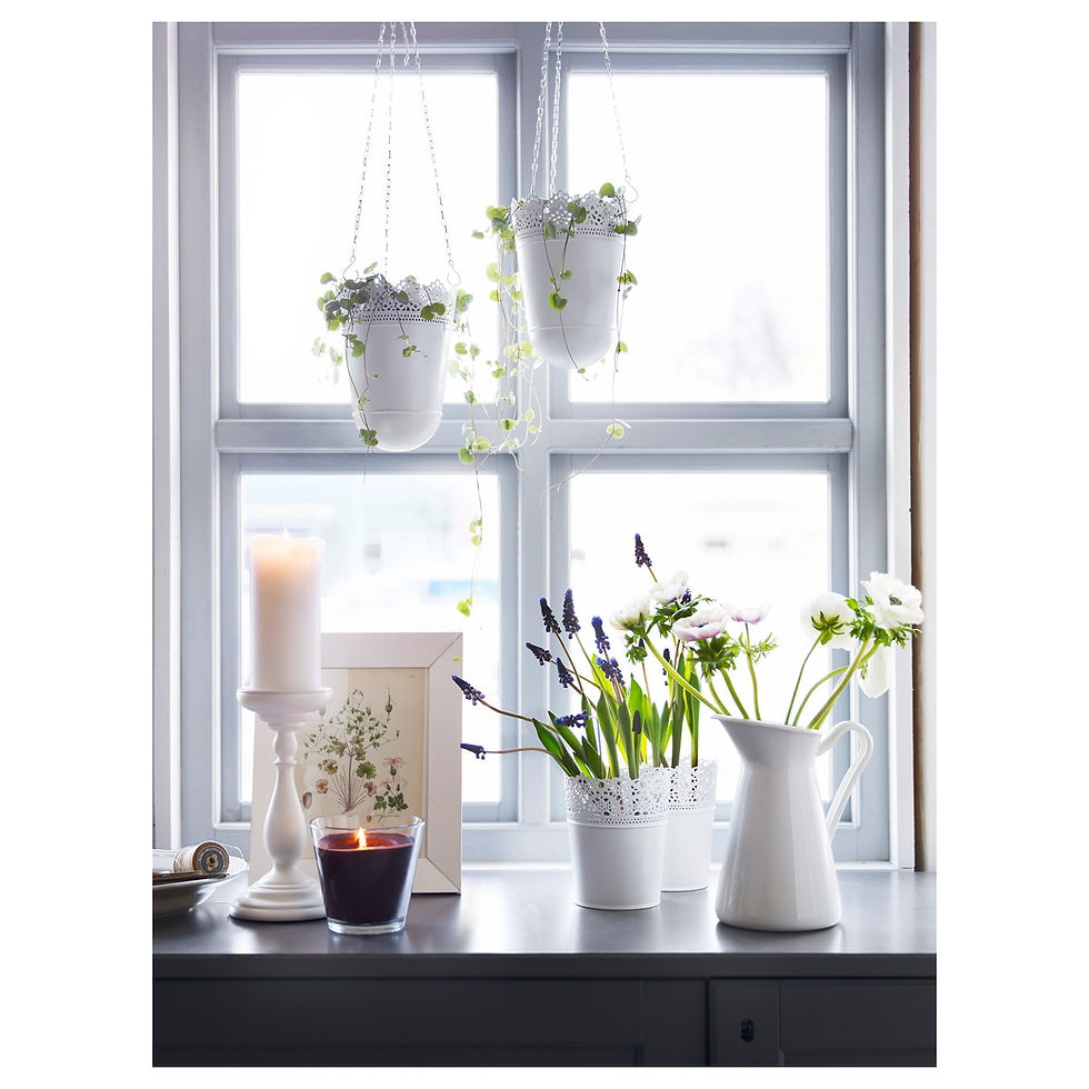 Thumbnail: SKURAR Hanging planter, indoor/outdoor/off-white4 ¾ "