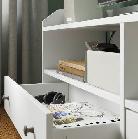 Thumbnail: HAUGA TV unit, white, 54 3/8x14 1/8x21 1/4 "