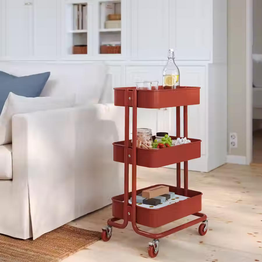 Thumbnail: RASKOG Trolley, red-brown, 13 3/4x17 3/4x30 3/4”