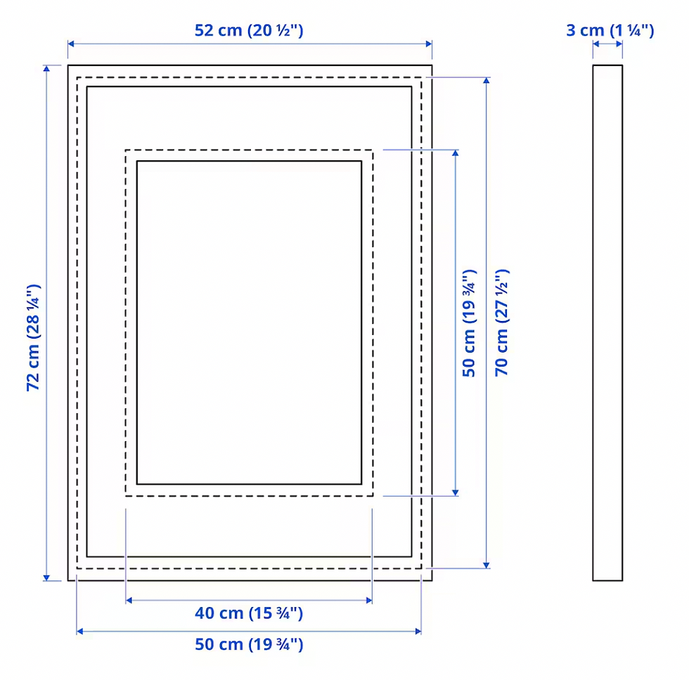 Thumbnail: RODALM Frame, 19 3/4 x 27 1/2" (50x70 cm), White