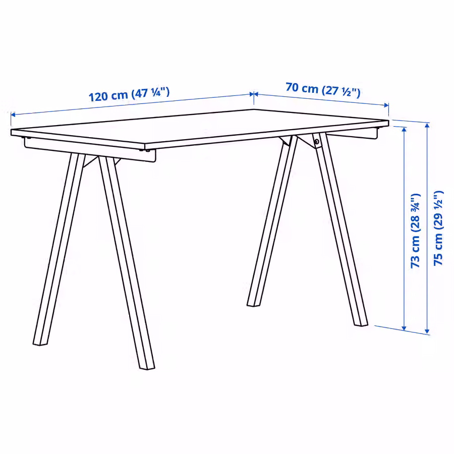 Thumbnail: TROTTEN Desk, white, 47x27 1/2 "