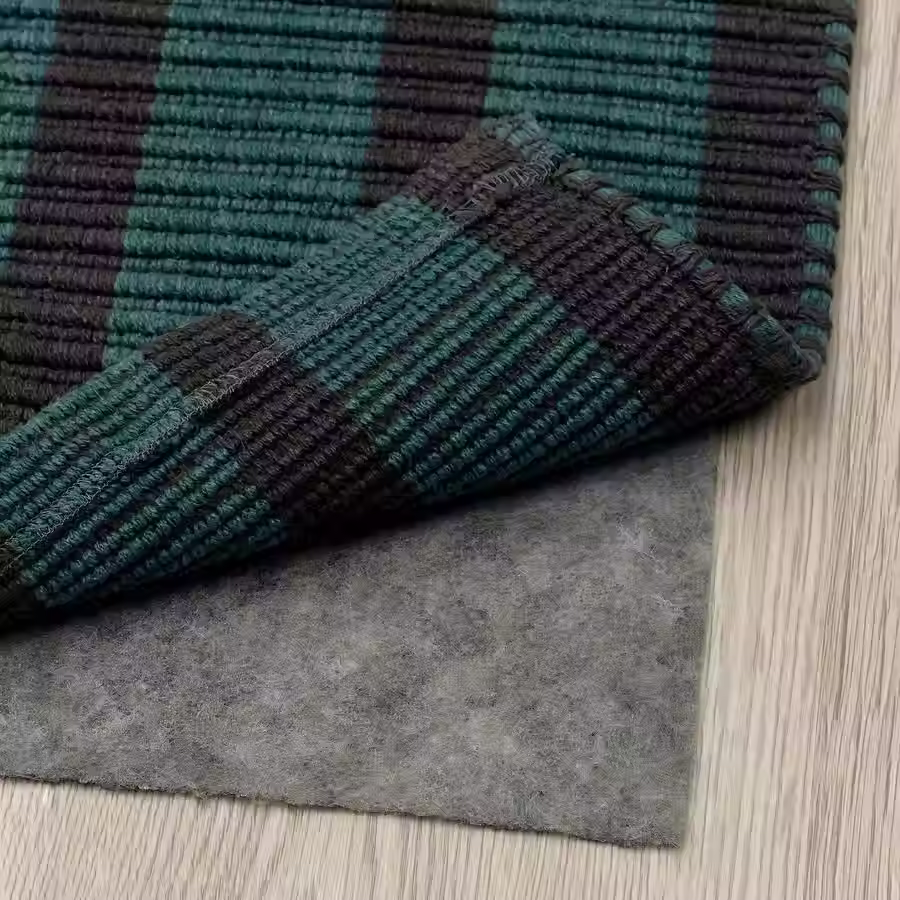 Thumbnail: VAGSKYLT Rug, flatwoven, blue-green/black, 2 ' 7 "x8 ' 2 "