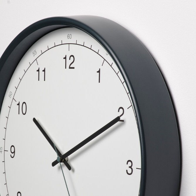 Thumbnail: TAGGAD Wall clock, white/grey 15"