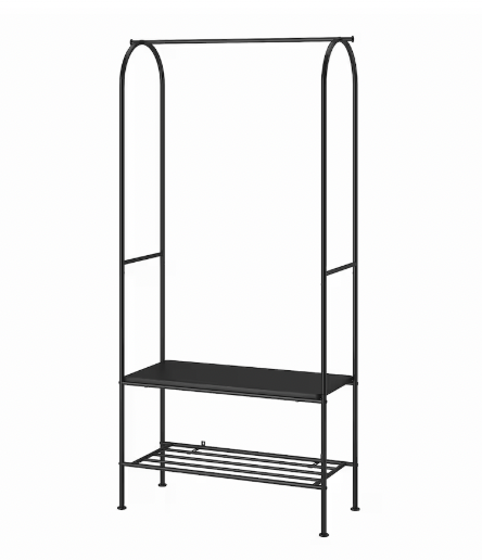 GRAFJALLET Clothes rack with shoe storage, anthracite, 35 3/8x14 1/8x68 7/8 "