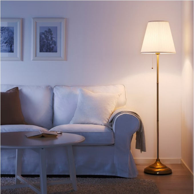 Thumbnail: ARSTID Floor lamp, brass/white