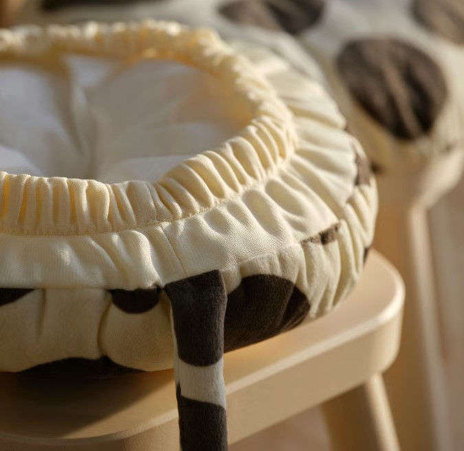 Thumbnail: SANDLOPARE Stool cover, beige brown/giraffe pattern, 15"