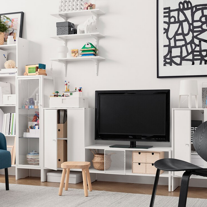 Thumbnail: BAGGEBO Shelf unit, metal/white, 23 5/8x9 7/8x45 5/8 "