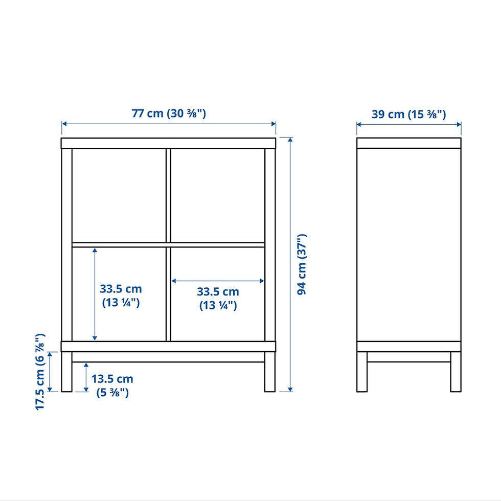 Thumbnail: KALLAX Shelving Unit with underframe, black-brown/black-brown, 77x94 cm