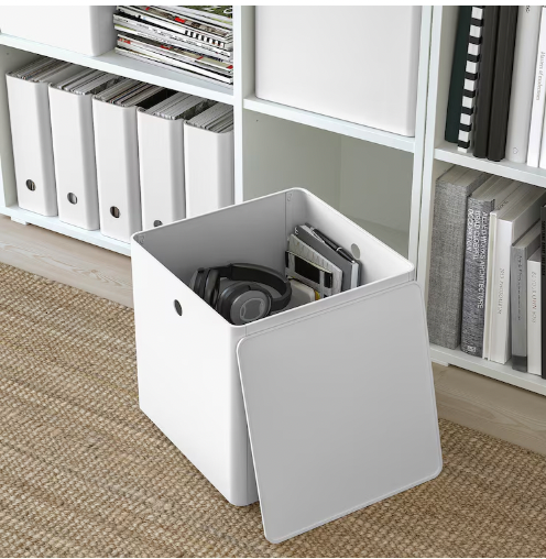 Thumbnail: KUGGIS Storage box with lid, white, 12 ½x12 ½x12 ½ "