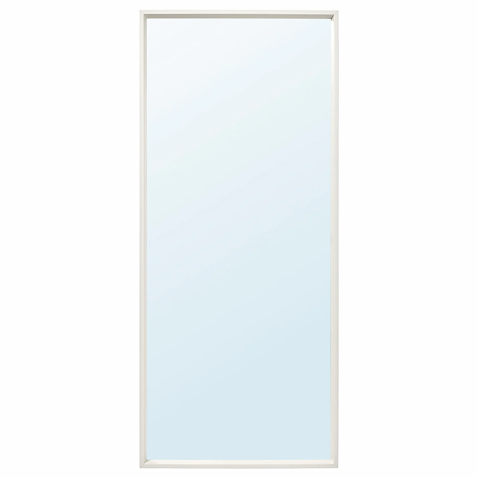 NISSEDAL Mirror, white, 25 5/8 x 59 "