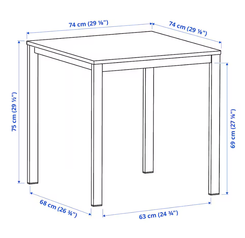 Thumbnail: VIHALS Table, white/white, 29 1/8x29 1/8 "