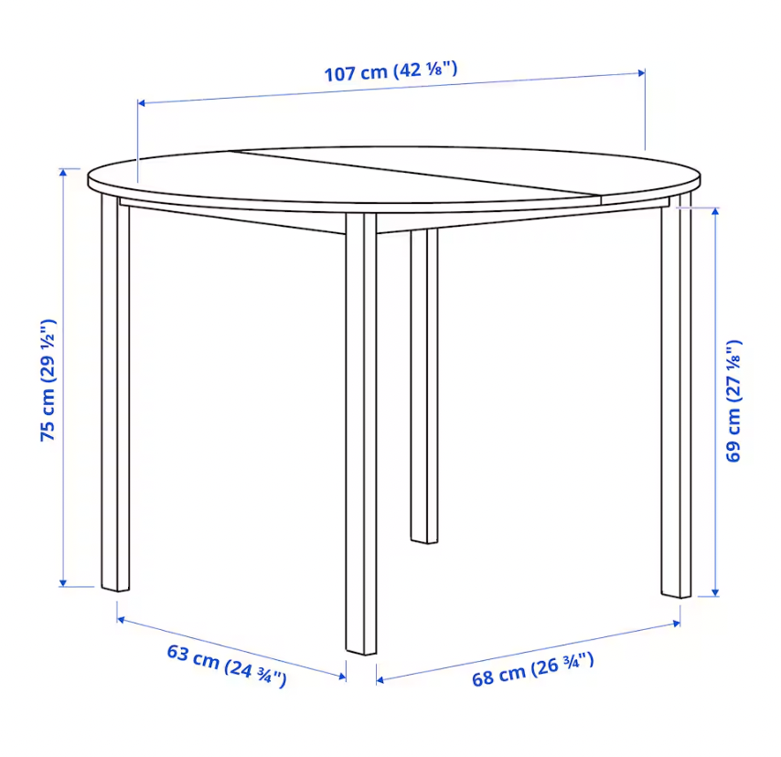Thumbnail: VIHALS Table, white/white, 42 1/8 " (round)