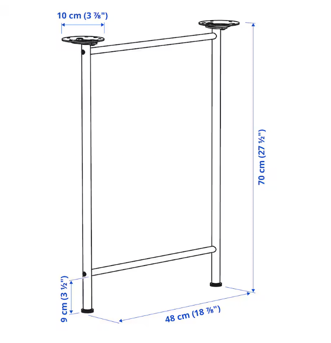 Thumbnail: SPAND Leg, white, 27 1/2 "
