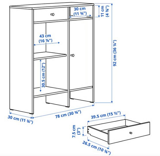 Thumbnail: BAGGEBO Sideboard, white, 30 3/4x36 1/4 "
