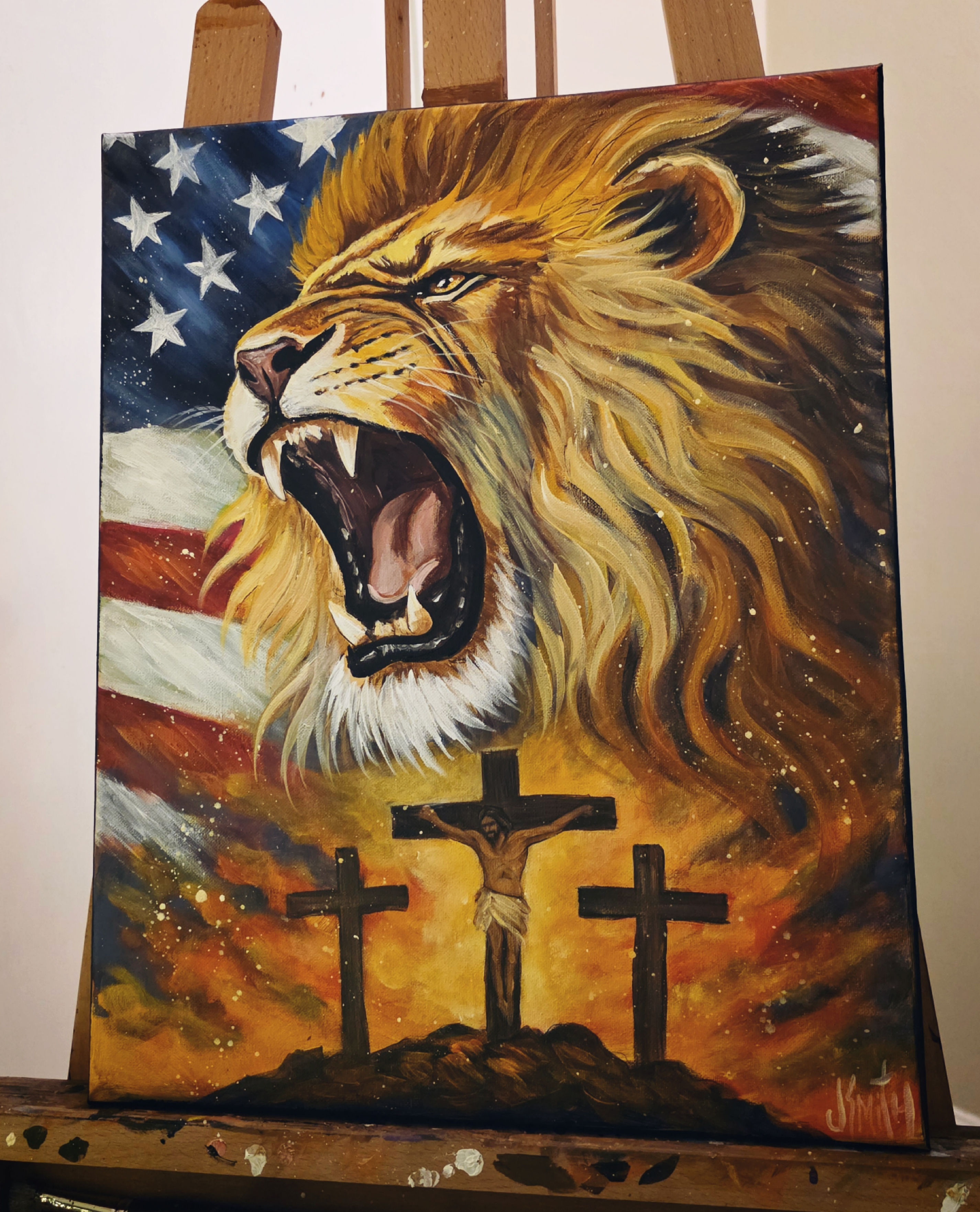 16x20 ORIGINAL PAINTING-- Roar Across The Land