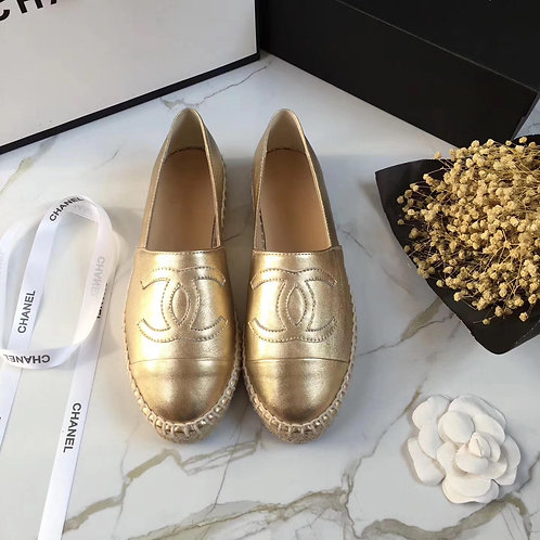 Gold chanel espadrilles clearance