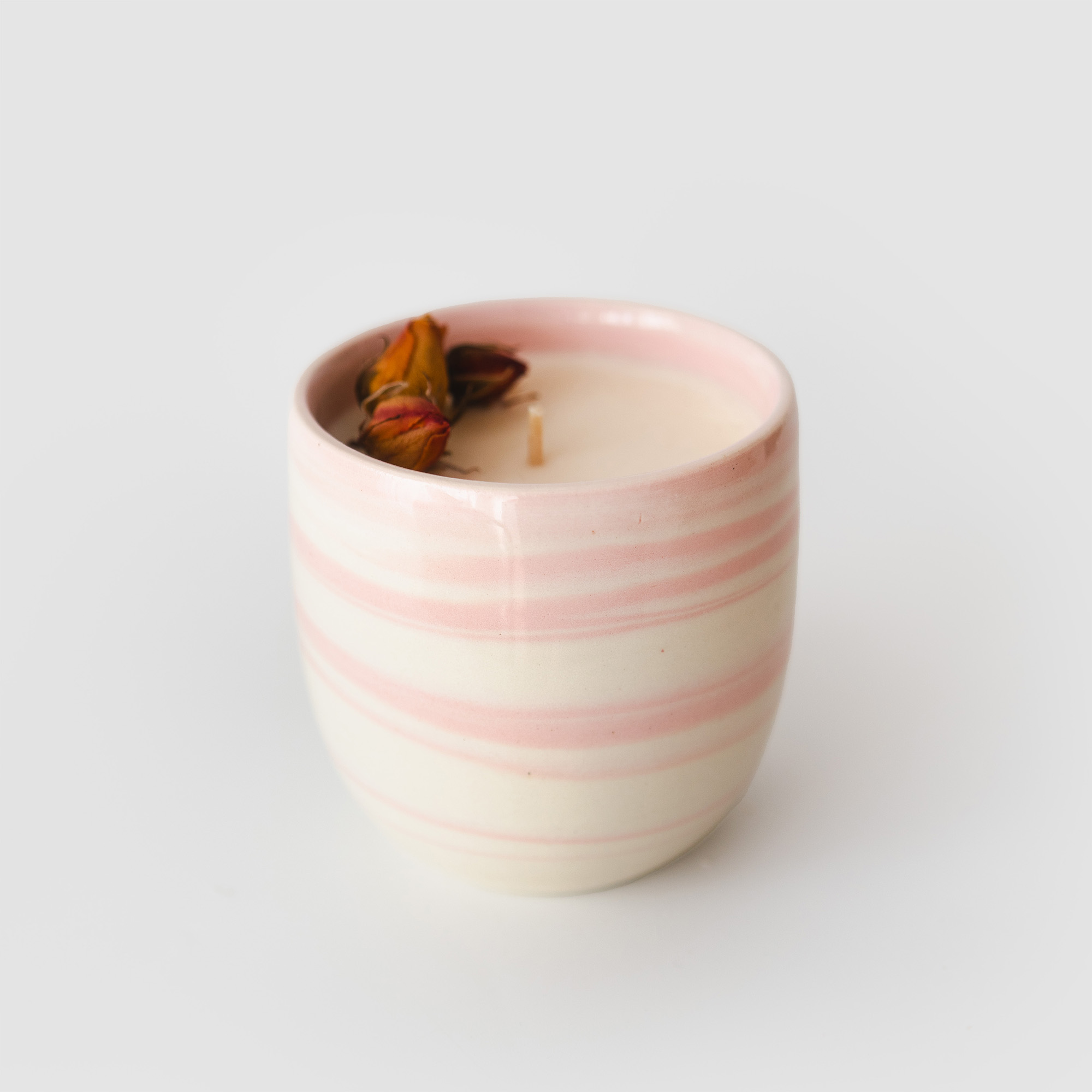 Bougie poterie fait main - Éclat de Rose