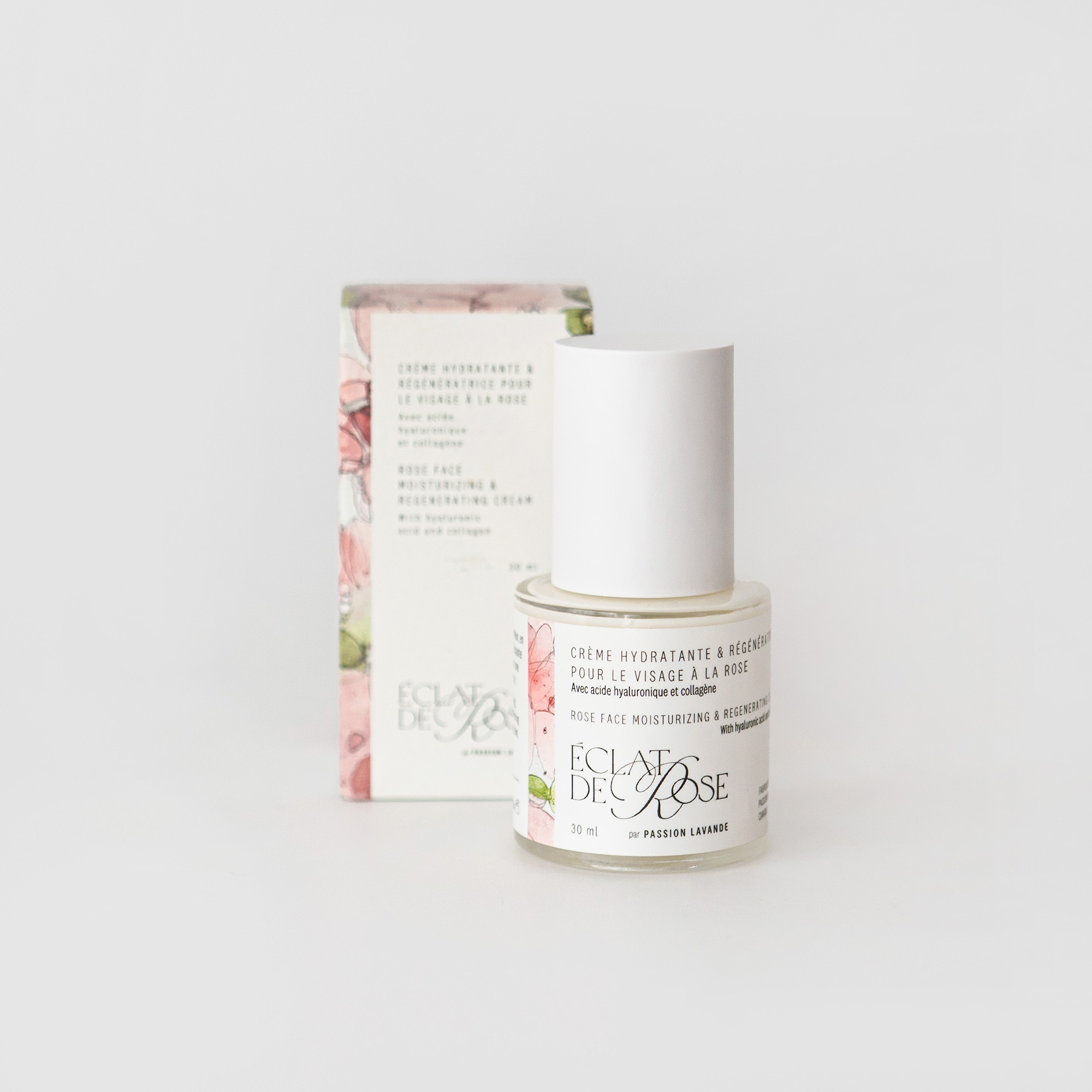Crème hydratante & régénératrice pour le visage à la rose - acide hyaluronique