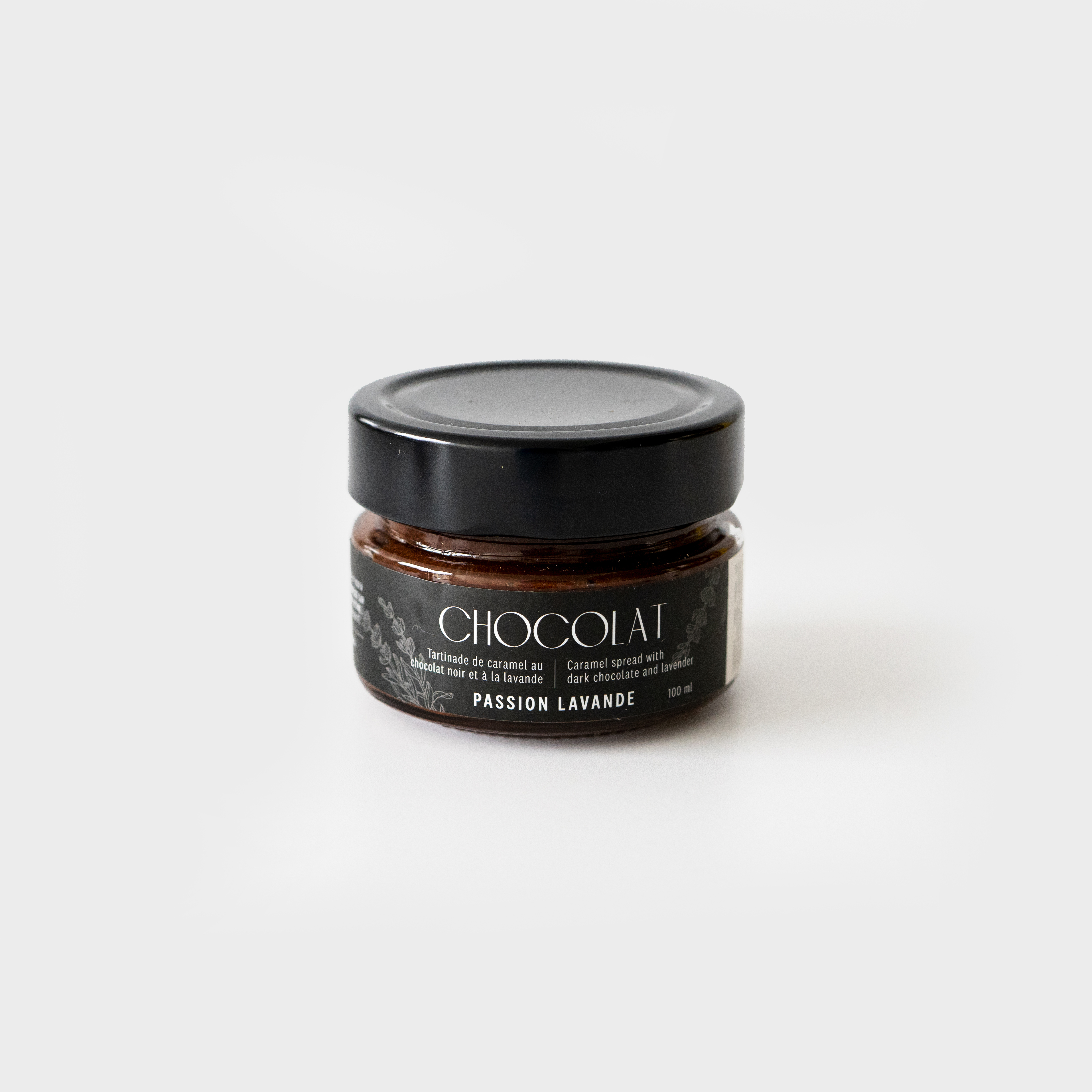 Tartinade de chocolat noir et caramel à la lavande `