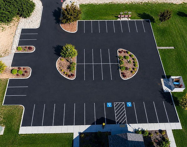 Freshly Striped Parking Lot