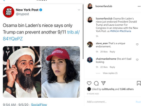 Osama bin Laden’s niece says only Trump can prevent another 9/11- Endorses Trump and Loomer