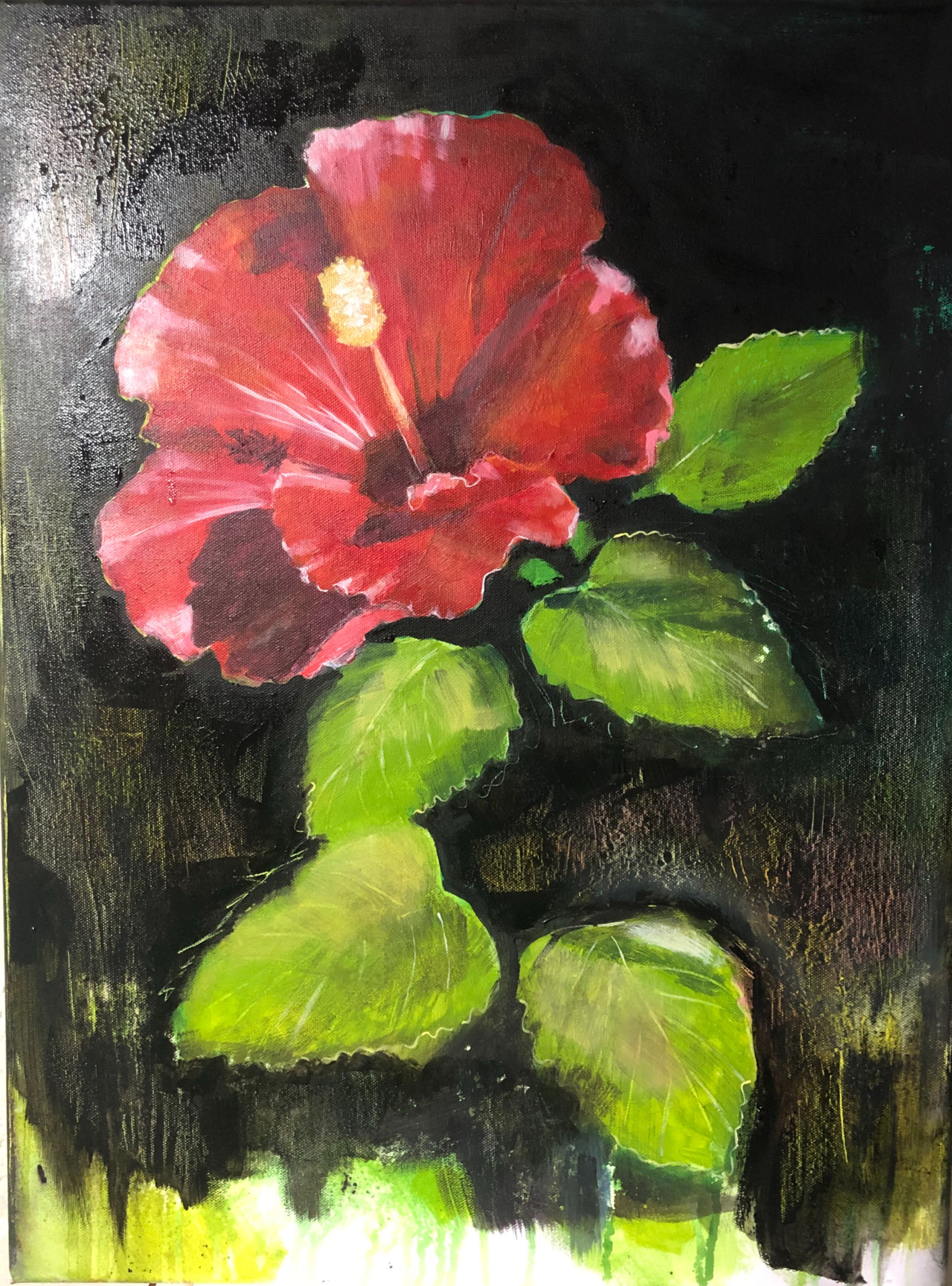 Fiery Hibiscus, 18 x 24"