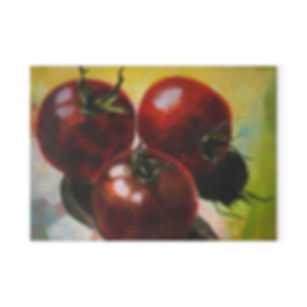 Glass Cutting Board — Rustic Tomato Art Tempered Glass Chopping Board