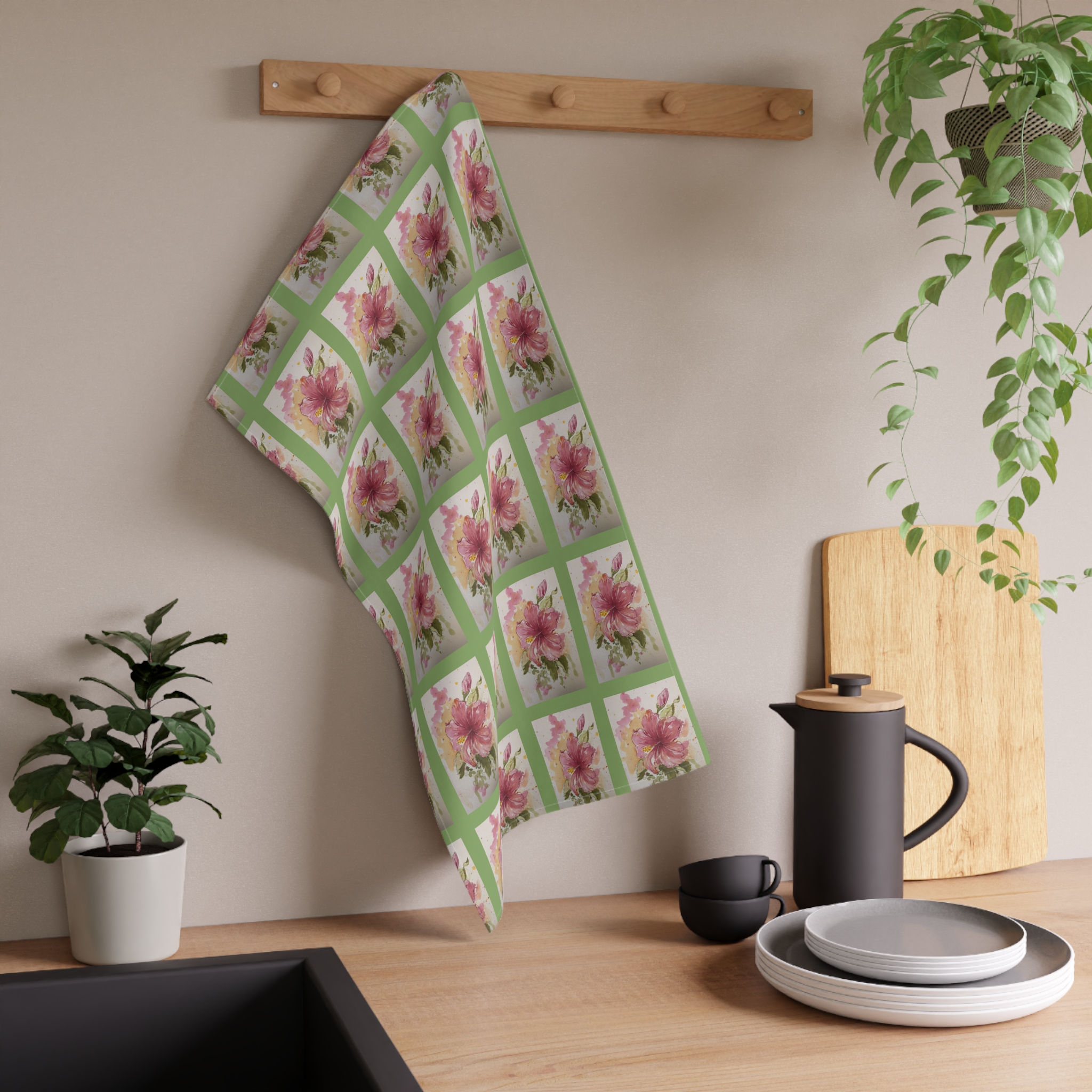 Tickled Pink Cotton Kitchen Towel