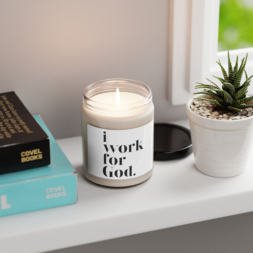Thumbnail: I Work For God Scented Soy Candle - Apple Harvest
