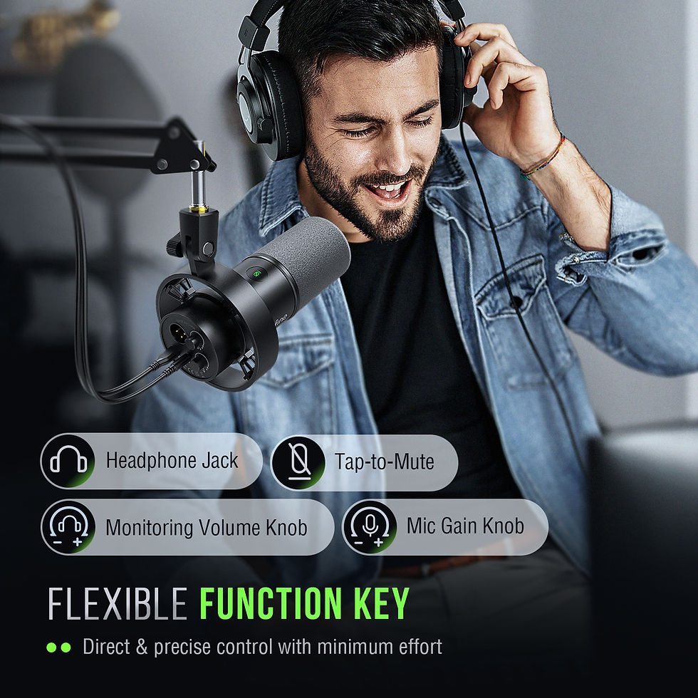 Thumbnail: FIFINE USB/XLR Dynamic Microphone with Shock Mount,Touch-mute,Headphone Jack&Vol