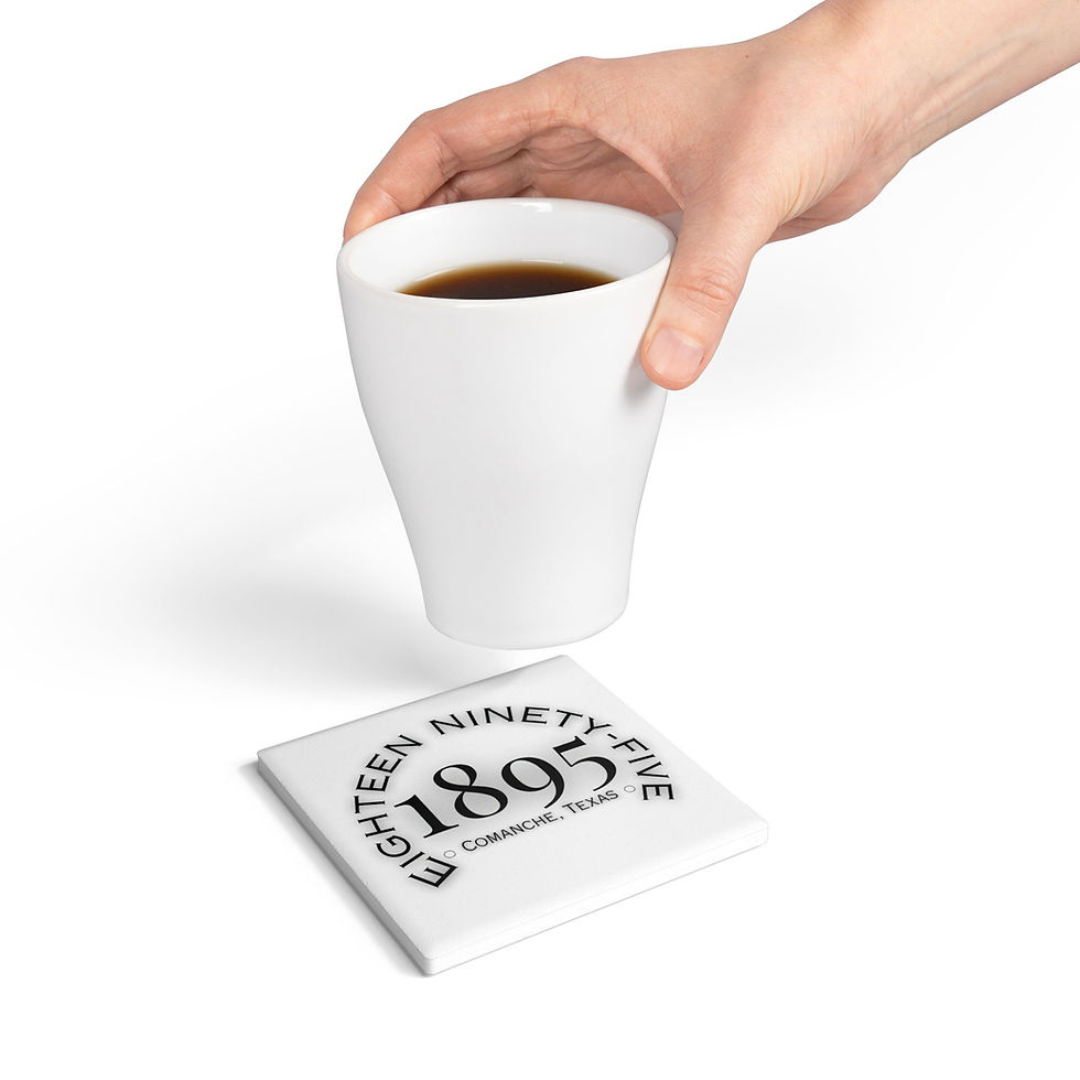 Thumbnail: Ceramic Coaster — "1895" Comanche, Texas Vintage Drink Coaster