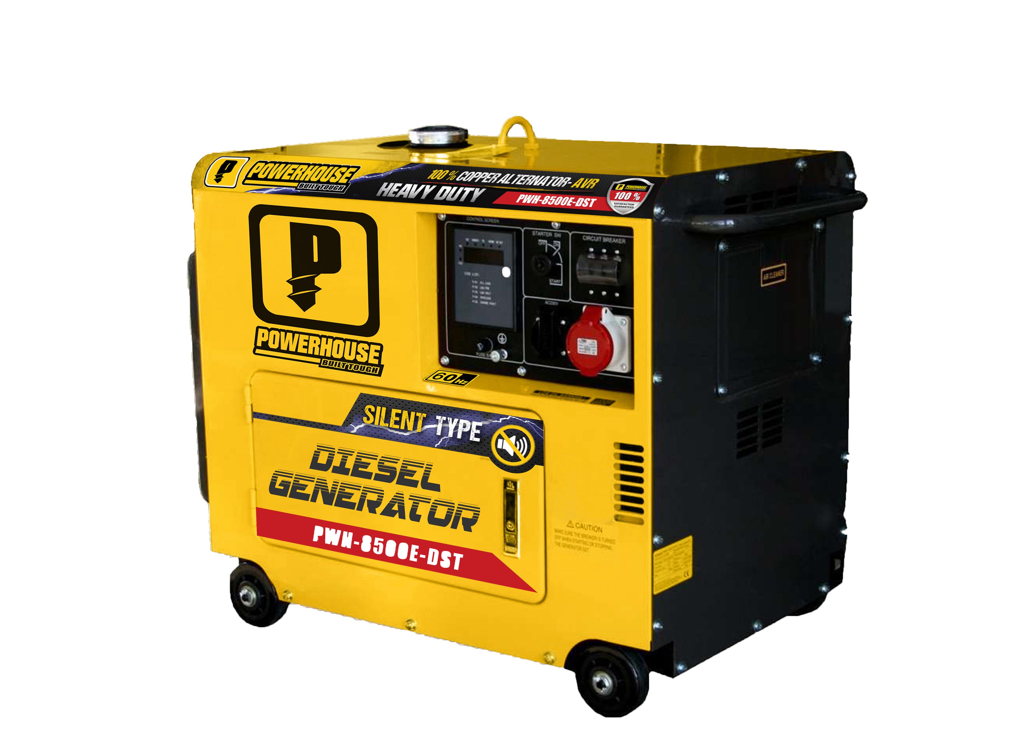Powerhouse Diesel Silent Type Generator w/Battery for ElectricStart(PWH8500E-DST