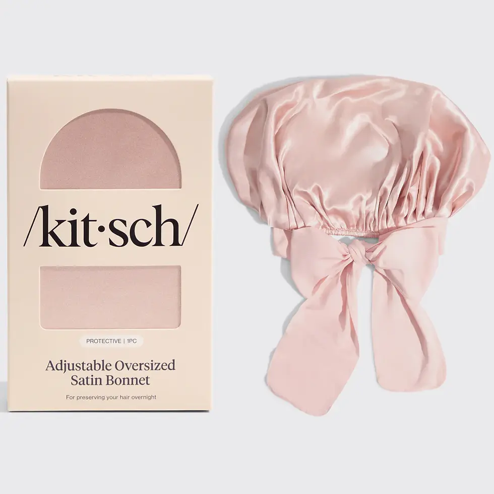 Kitsch Oversized Adjustable Bonnet in Blush -packaged