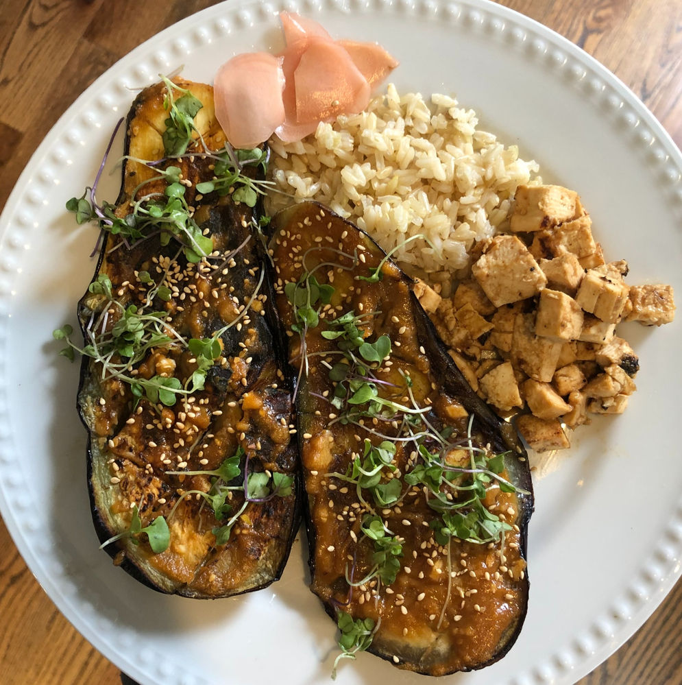 Miso Sesame Seared Eggplant