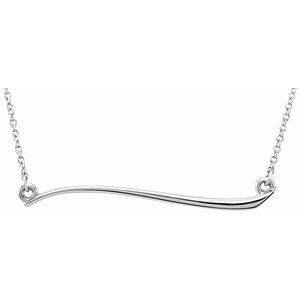 14K White Freeform Bar 17 1/2 Necklace"