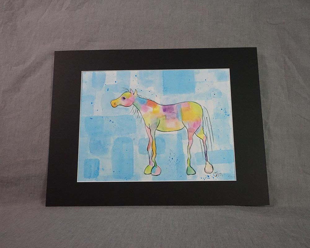 Whimsical Pony print - Blue