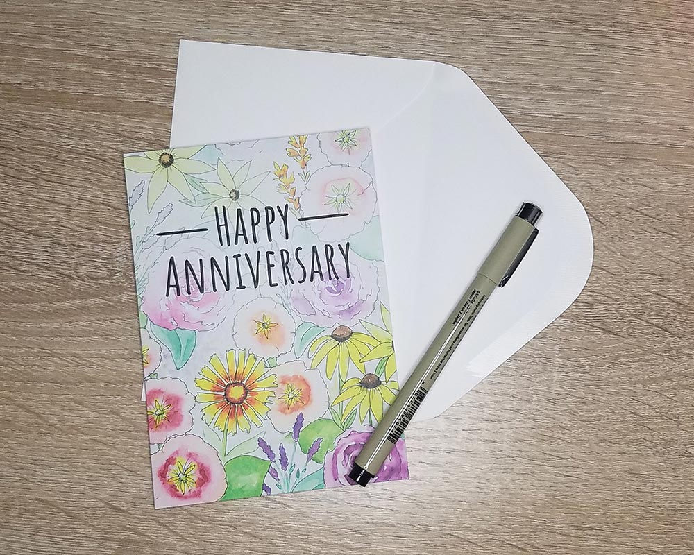 Floral Happy Anniversary Card Set