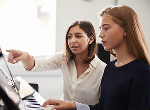 Teacher and Pupil at Piano Lesson