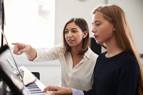 Teacher and Pupil at Piano Lesson