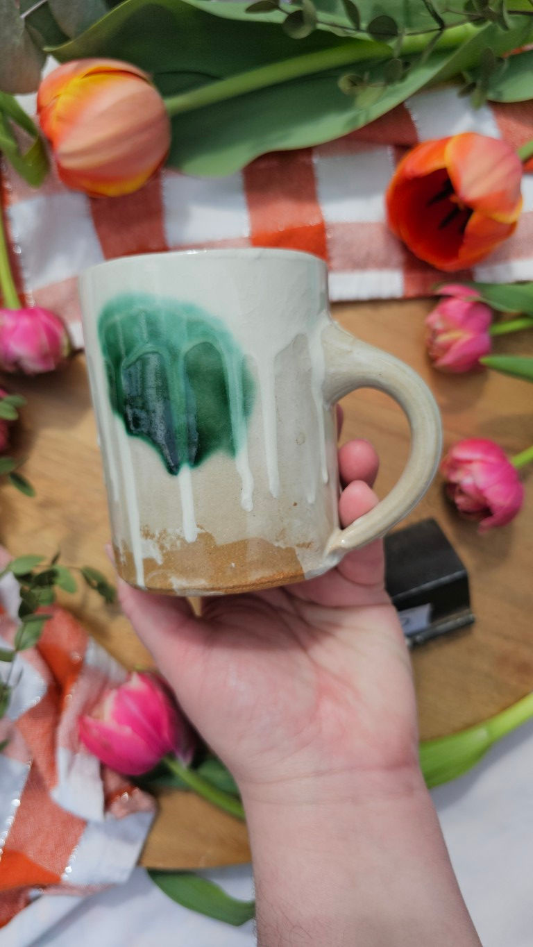 Thumbnail: Copper Splash Slipware Red Clay Mug #2395