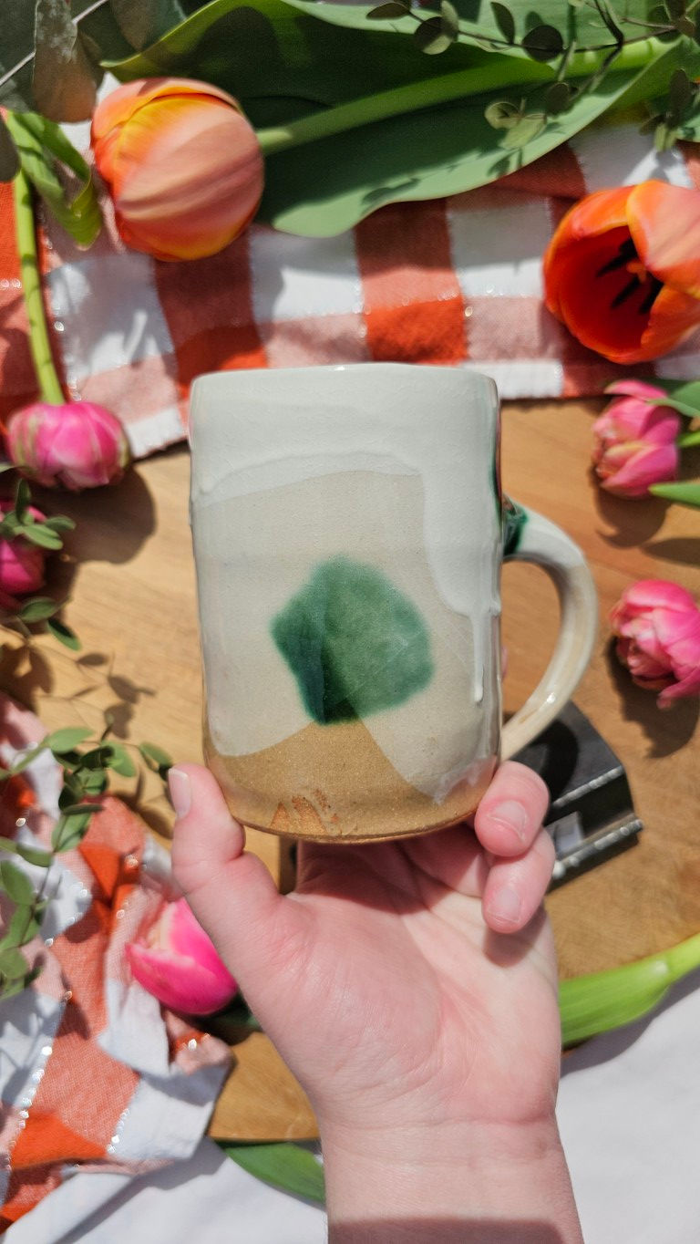 Thumbnail: Copper Splash Slipware Red Clay Mug #2394