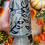 Thumbnail: Cobalt Leaf Decorated Collaboration Vase with Almond Ave Pottery #1934