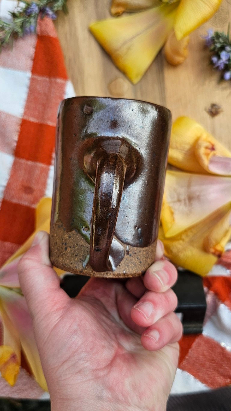 Thumbnail: Groggy Stoneware Mug with Chocolate Brown Glaze #2070