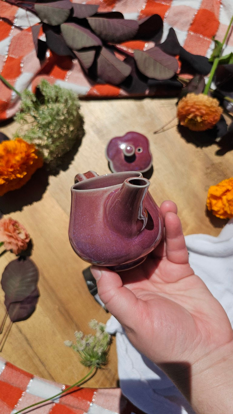 Thumbnail: Little Copper Red Teapot With Altered Lid #2478