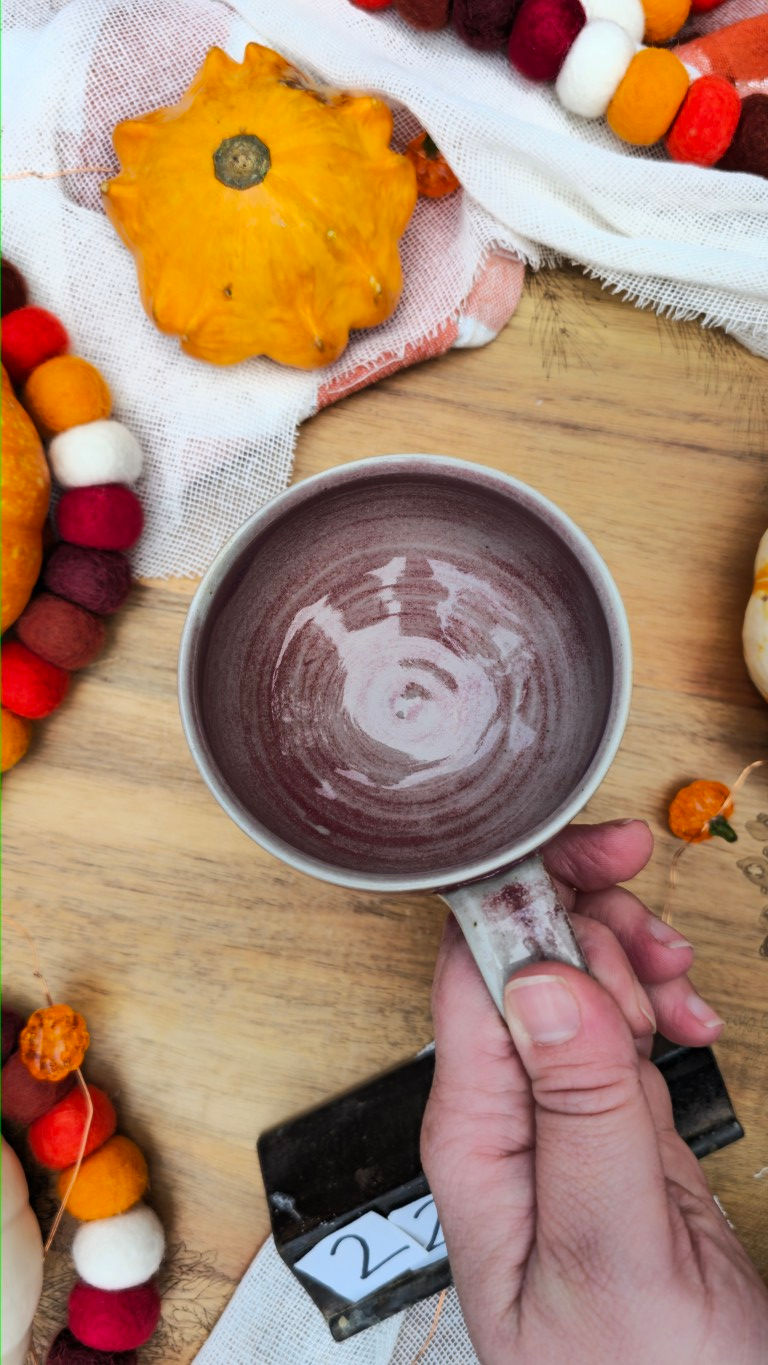 Thumbnail: Little Copper Red Blush Cauldron Mug  #2262
