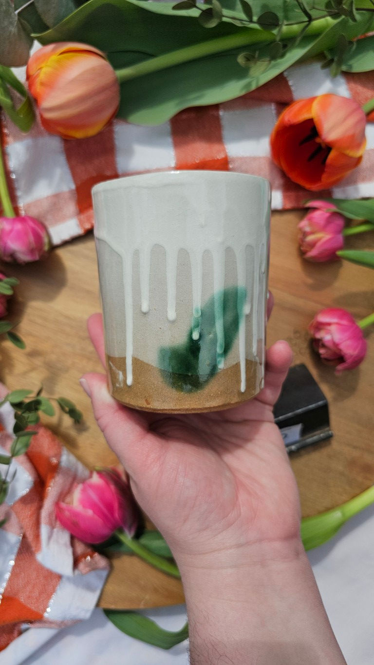 Thumbnail: Copper Splash Slipware Red Clay Mug #2395
