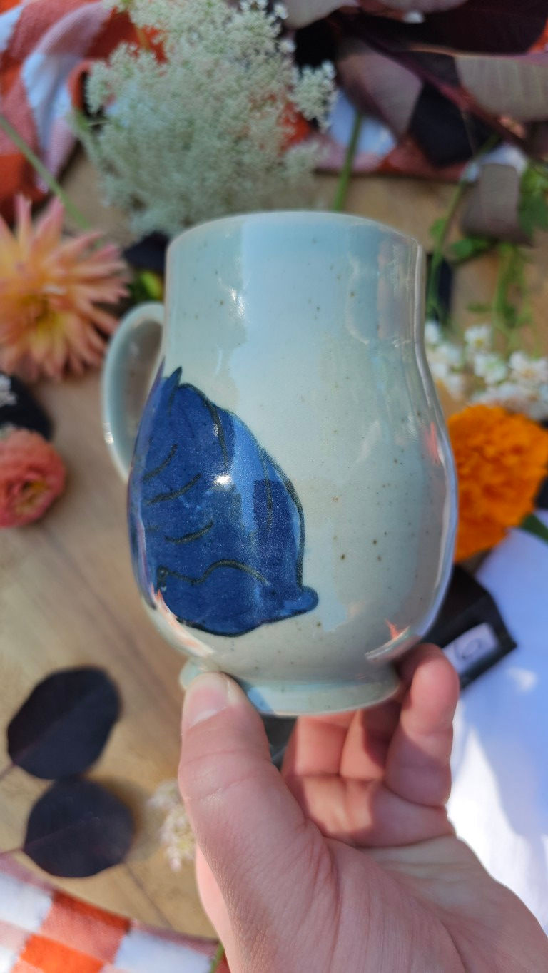 Thumbnail: Blue Celadon Hippo Mug #2426