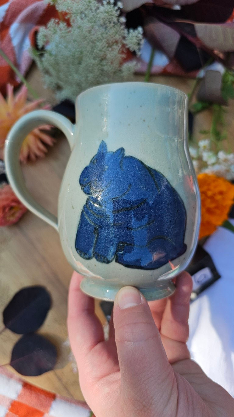 Thumbnail: Blue Celadon Hippo Mug #2426